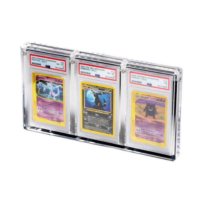The Acrylic Box Display Case Custodia Carte Gradate 3 Slot Acrilico Spessore 08 cm