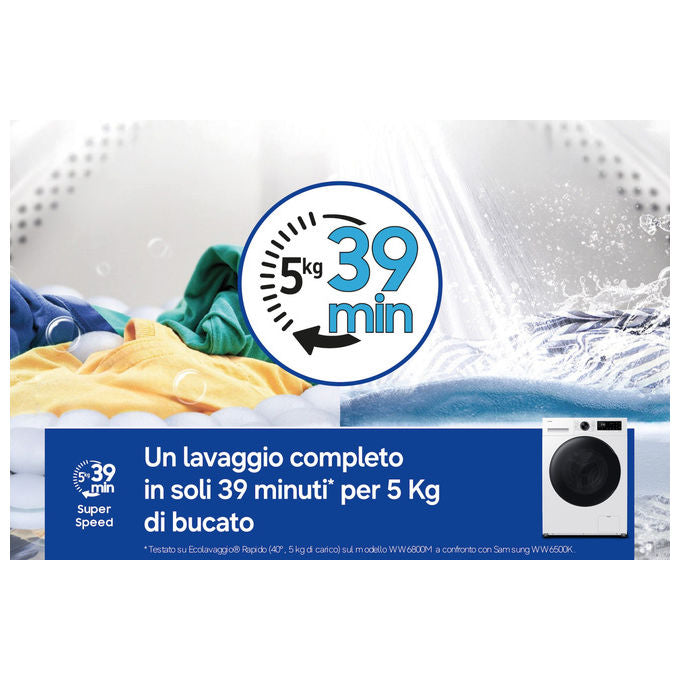 Samsung WD90HG5U34BEET Lavasciuga 9kg-6kg 1400rpm Classe A-35% Vapore Wi-Fi colore Bianco