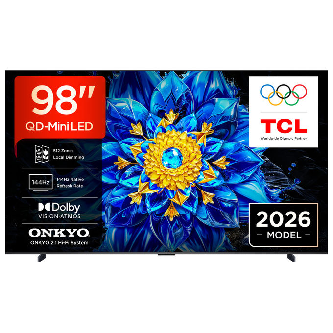TCL 98P8L TV QD 98 pollici 4K HDR Google TV 144Hz Nero