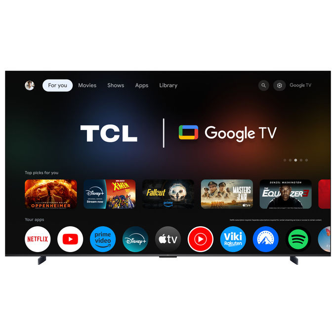 TCL 98P8L TV QD 98 pollici 4K HDR Google TV 144Hz Nero
