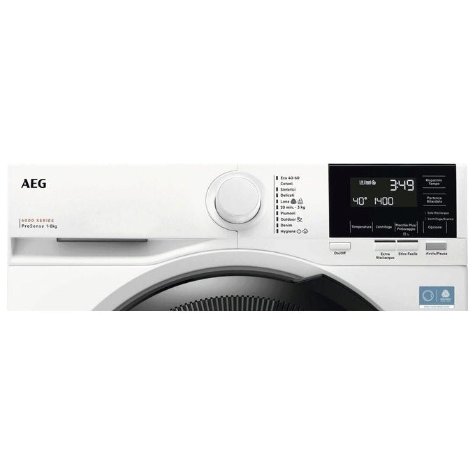 AEG LR6FG84 Serie 6000 Lavatrice Carica Frontale 8 Kg 1400 rpm Classe A ProSense Inverter (85x60x57 cm) colore Bianco