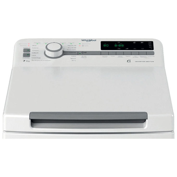 Whirlpool TDLR 7251BS IT 6° Senso Lavatrice Carica Alto 7 Kg 1200 rpm Classe B Inverter 78 dB (90x40x60 cm) colore Bianco