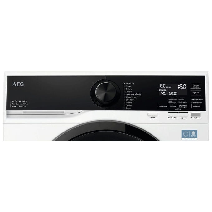 AEG L6SE47A Serie 6000 Lavatrice Slim 7 Kg 1400 rpm Classe A ProSense Motore Inverter 75 dB (84x59.5x44.3 cm) colore Bianco