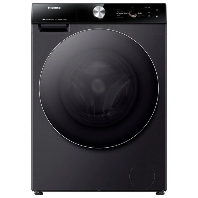 Hisense WF7S1247BB Serie 7S Lavatrice Carica Frontale 12 Kg 1400 rpm Classe A Wi-Fi Vapore Auto Dose (85x60x64 cm) colore Nero