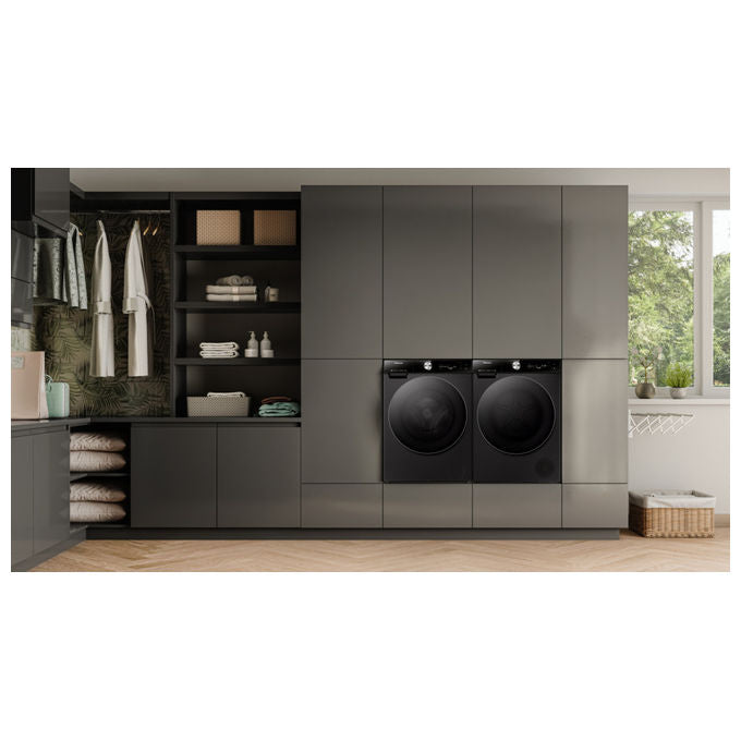 Hisense WF7S1247BB Serie 7S Lavatrice Carica Frontale 12 Kg 1400 rpm Classe A Wi-Fi Vapore Auto Dose (85x60x64 cm) colore Nero