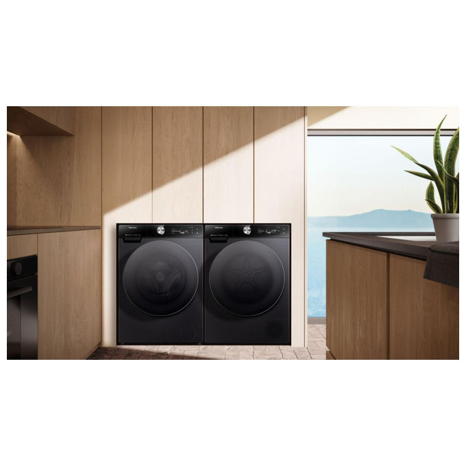 Hisense WF7S1247BB Serie 7S Lavatrice Carica Frontale 12 Kg 1400 rpm Classe A Wi-Fi Vapore Auto Dose (85x60x64 cm) colore Nero