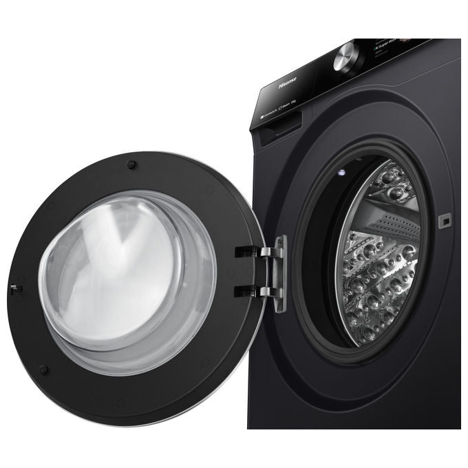 Hisense WF7S1247BB Serie 7S Lavatrice Carica Frontale 12 Kg 1400 rpm Classe A Wi-Fi Vapore Auto Dose (85x60x64 cm) colore Nero