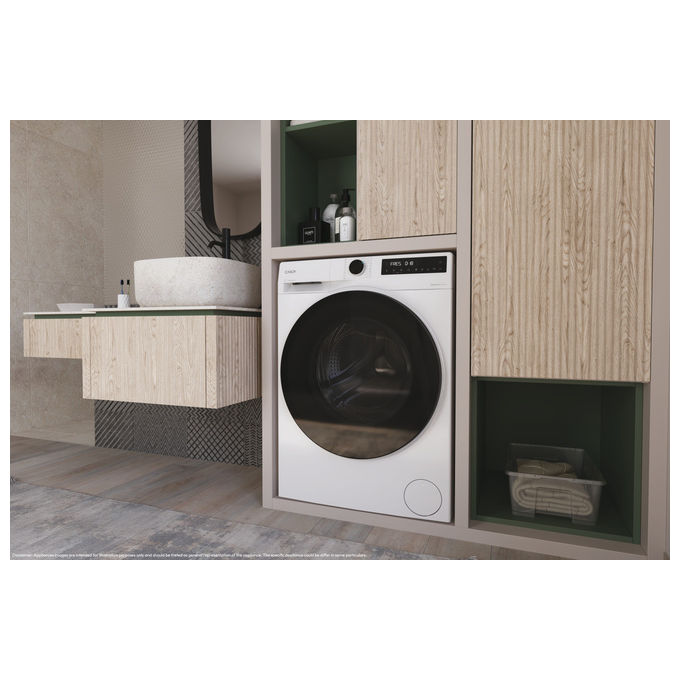 Candy BP 49SBL8-S Lavatrice Slim 9 Kg 1400 rpm Classe A Inverter Wi-Fi Vapore Libera installazione (85x60x52 cm) colore Bianco