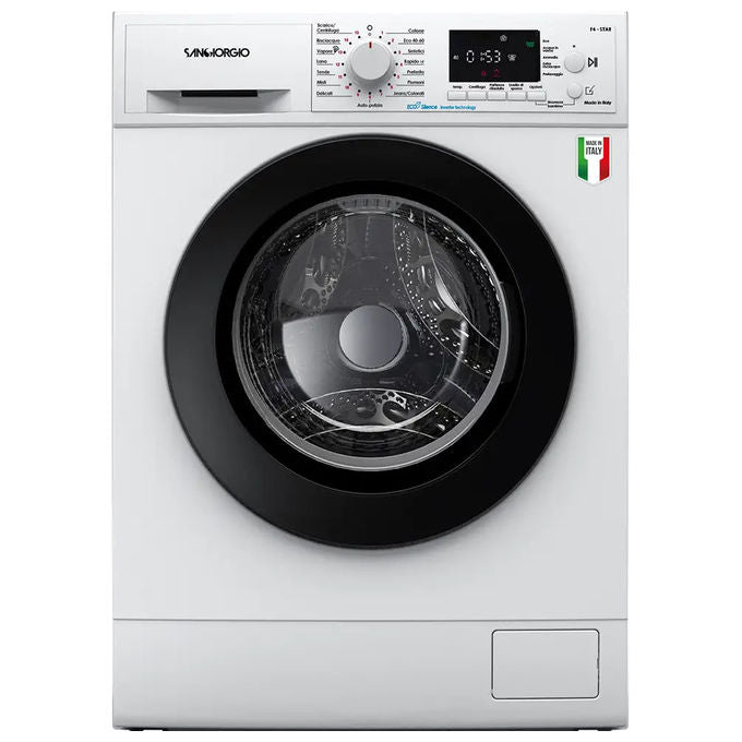 San Giorgio F812A5 Lavatrice Libera Installazione 8 Kg Motore Inverter 1200 Giri Classe A colore Nero