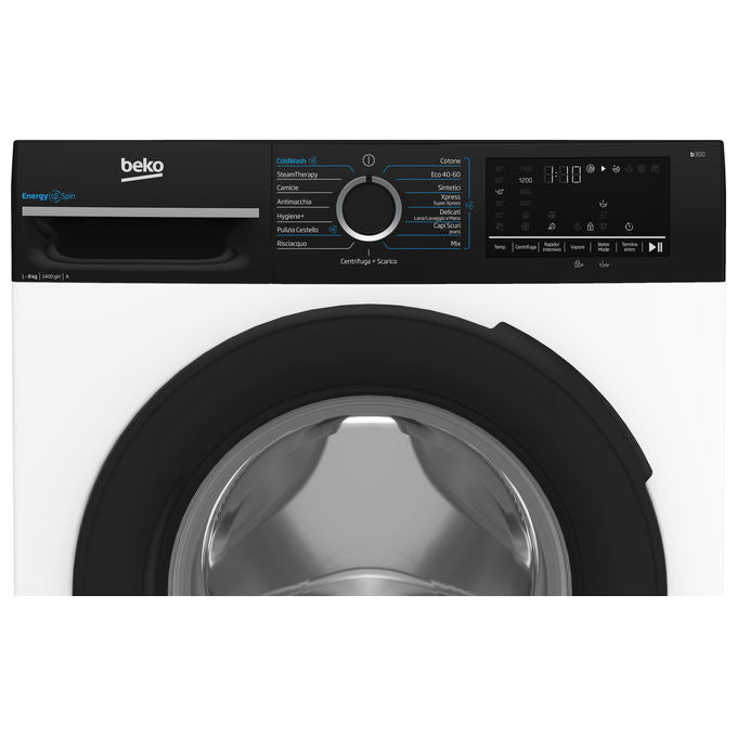 Beko BMWEP8147DB b300 Lavatrice Frontale 8 Kg 1400 rpm Classe A Inverter SteamCure 76 dB (85x60x55 cm) colore Bianco