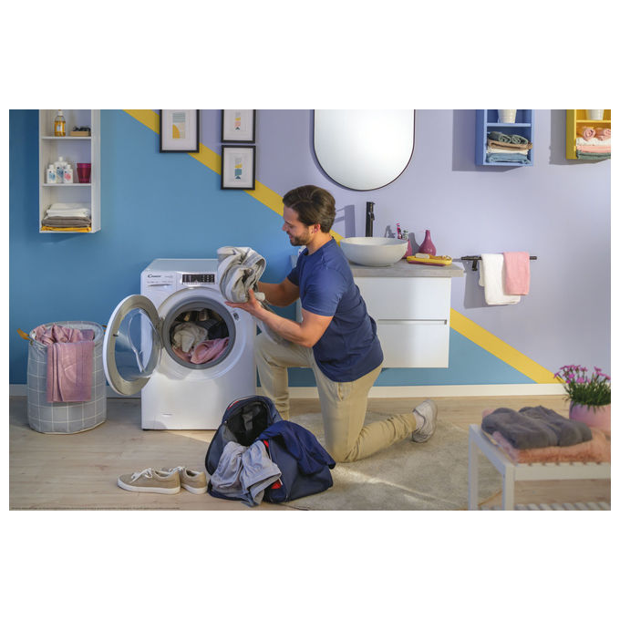 Candy CO474TWM6-1-S Smart Pro Inverter Lavatrice Caricamento Frontale 7 Kg 1400 rpm Classe A Wi-Fi 77 dB (85x60x49 cm) colore Bianco
