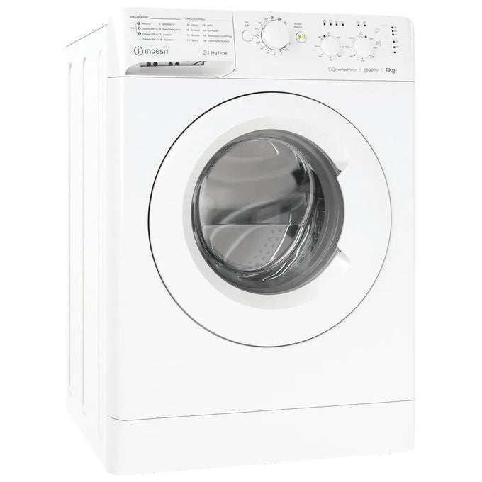 Indesit MTWC 91296 W IT Lavatrice Carica Frontale 9 Kg 1200 rpm Classe A Motore Inverter 16 Programmi (85x59,5x60,5 cm) colore Bianco