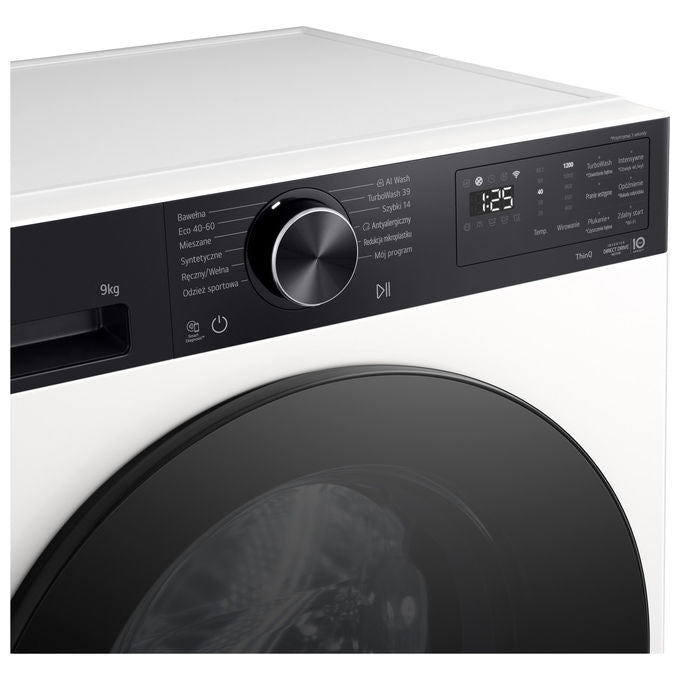 LG F2NX50S9THB ThinQ Lavatrice Slim Caricamento Frontale 9 Kg 1200 rpm Classe A AI DD Vapore Wi-Fi (85x60x47.5 cm) colore Bianco