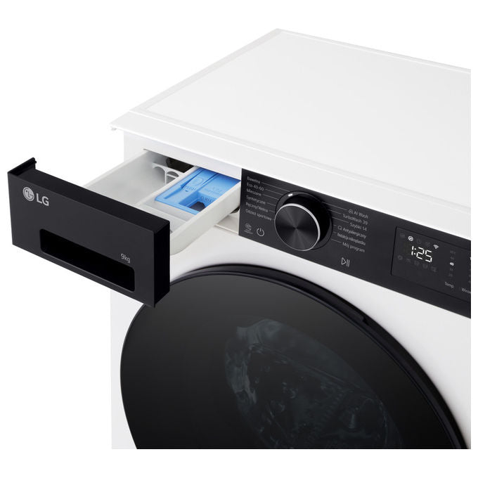 LG F2NX50S9THB ThinQ Lavatrice Slim Caricamento Frontale 9 Kg 1200 rpm Classe A AI DD Vapore Wi-Fi (85x60x47.5 cm) colore Bianco