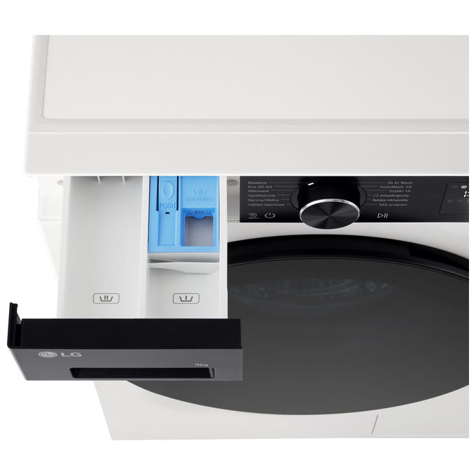 LG F2NX50S9THB ThinQ Lavatrice Slim Caricamento Frontale 9 Kg 1200 rpm Classe A AI DD Vapore Wi-Fi (85x60x47.5 cm) colore Bianco