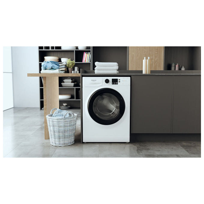 Hotpoint NF827WK IT Lavatrice Carica Frontale 8 Kg 1200 rpm Classe A Inverter Vapore Steam Hygiene (85x59.5x60.5 cm) colore Bianco