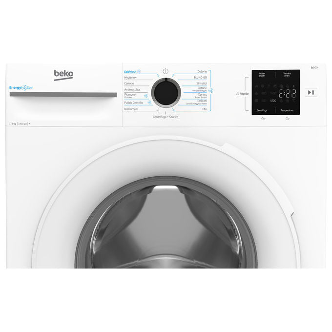 Beko BMW9147EW Lavatrice 9 Kg 1400 Giri Classe A EnergySpin Vapore Bianco (84.5x60x58) cm