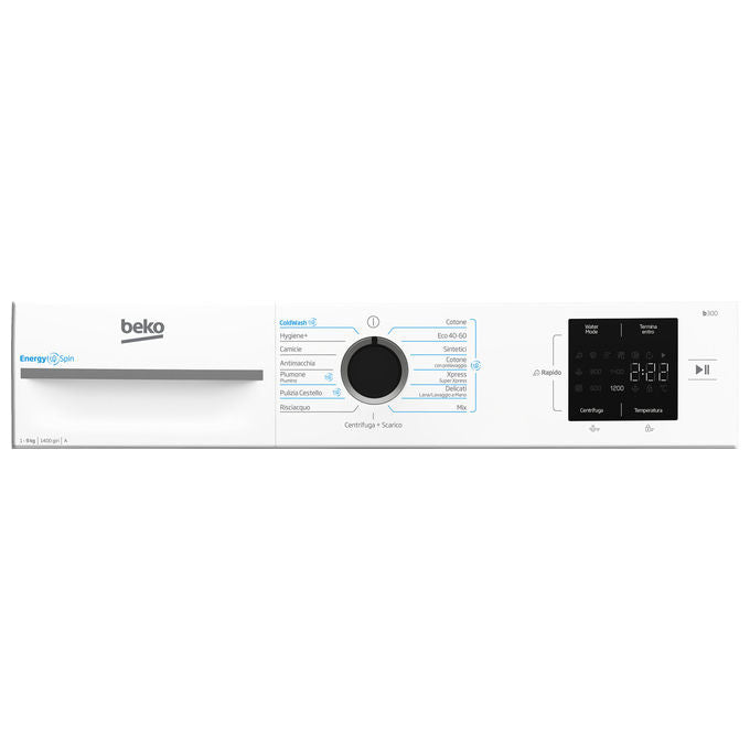 Beko BMW9147EW Lavatrice 9 Kg 1400 Giri Classe A EnergySpin Vapore Bianco (84.5x60x58) cm