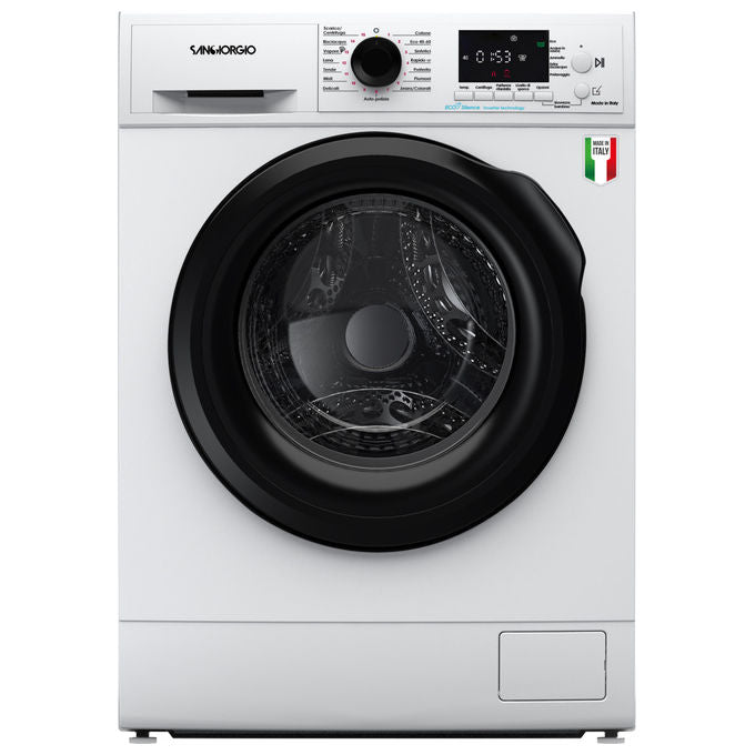 Sangiorgio SLIM FS714A9 Lavatrice Carica Frontale 7 Kg 1400 rpm Classe A Motore Inverter 15 Programmi 77 dB (84x60x46 cm) colore Bianco