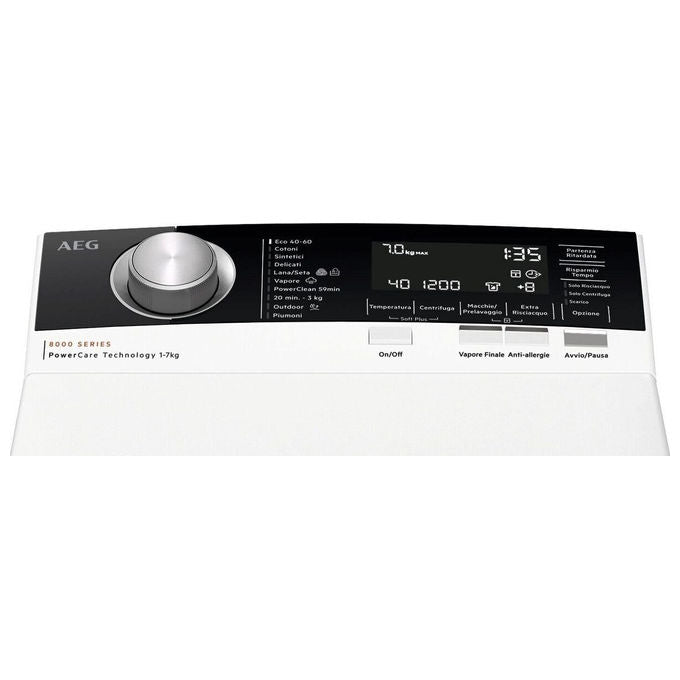 AEG LTR8C73A Serie 8000 Lavatrice Carica dall'Alto 7 Kg 1300 rpm Classe A PowerCare ÖKOInverter (90x40x60 cm) colore Bianco