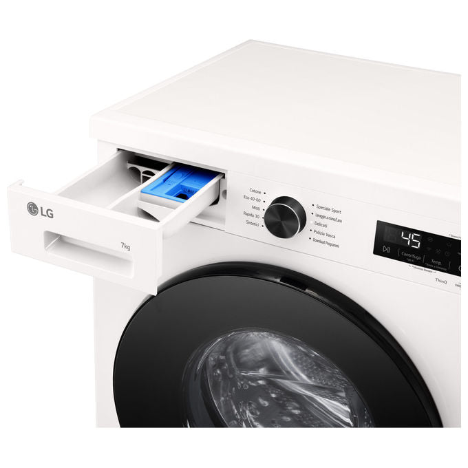 LG F2NX10S7NWB Slim Lavatrice Caricamento Frontale 7 Kg 1200 rpm Classe A Inverter Direct Drive Vapore Wi-Fi (85x60x44 cm) colore Bianco
