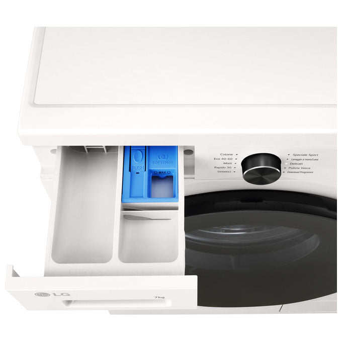 LG F2NX10S7NWB Slim Lavatrice Caricamento Frontale 7 Kg 1200 rpm Classe A Inverter Direct Drive Vapore Wi-Fi (85x60x44 cm) colore Bianco