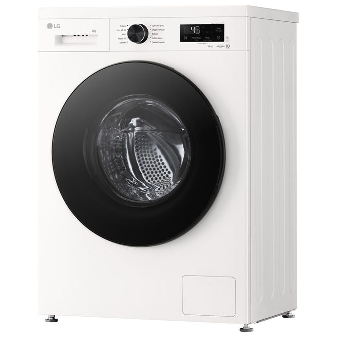LG F2NX10S7NWB Slim Lavatrice Caricamento Frontale 7 Kg 1200 rpm Classe A Inverter Direct Drive Vapore Wi-Fi (85x60x44 cm) colore Bianco
