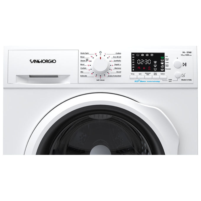 SanGiorgio F1012A9 Lavatrice Caricamento Frontale 10 Kg 1200 rpm Classe A (84x60x59 cm) colore Bianco