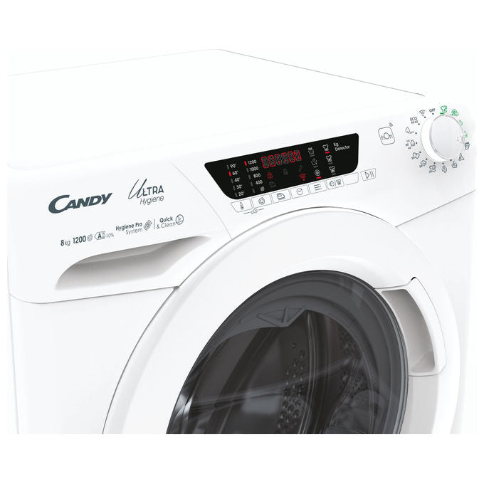 Candy HE 1284TWM6-1-S Ultra Hygiene Lavatrice Carica Frontale 8 Kg 1200 rpm Classe A Inverter Wi-Fi (85x60x53 cm) colore Bianco