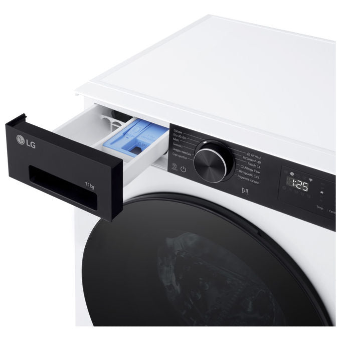 LG F4NX5011TKB Lavatrice Carica Frontale 11 Kg 1400 rpm Classe A TurboWash Steam Wi-Fi (85x60x56.5 cm) colore Bianco