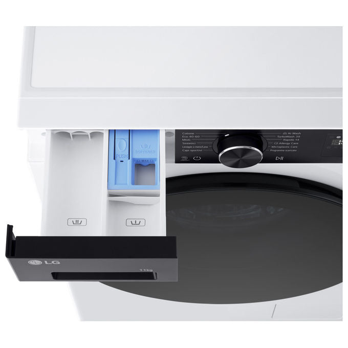 LG F4NX5011TKB Lavatrice Carica Frontale 11 Kg 1400 rpm Classe A TurboWash Steam Wi-Fi (85x60x56.5 cm) colore Bianco