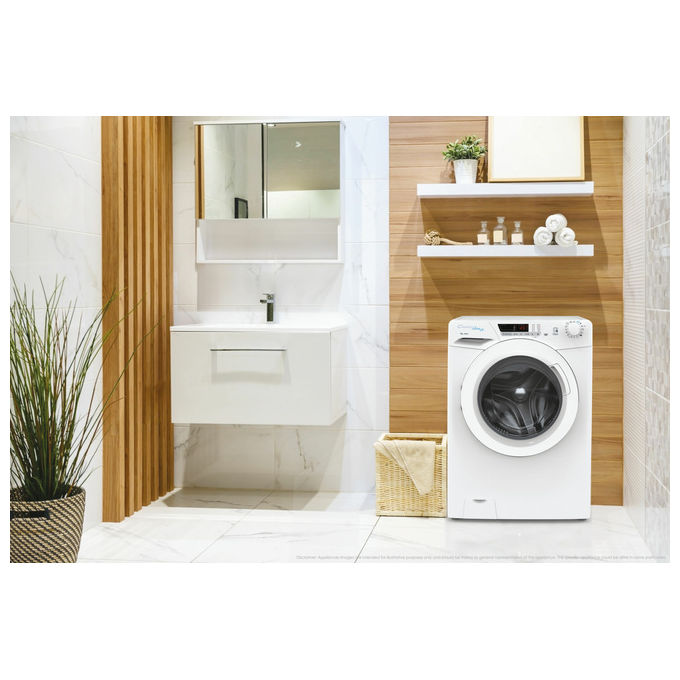 Candy HES14134TWM-1-S Ultra Hygiene Lavatrice Frontale 13 Kg 1400 rpm Classe A Inverter Vapore Wi-Fi (85x60x68 cm) colore Bianco