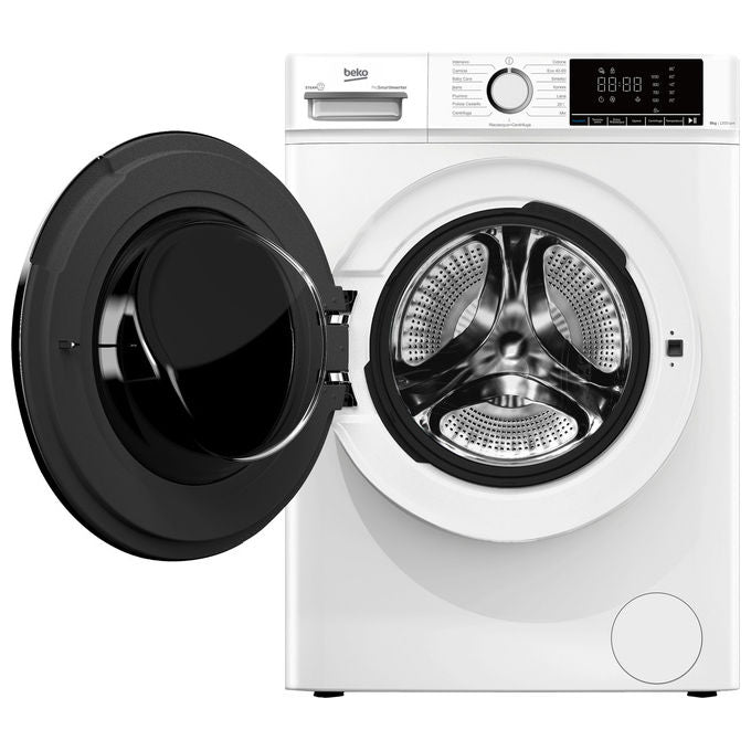 Beko BMX8126DW b100 Lavatrice Carica Frontale 8 Kg 1200 rpm Classe A Inverter Vapore Display XL (85x60x52 cm) colore Bianco