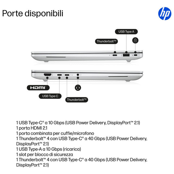 HP A3ZK9ET ZBook Ultra G1a Workstation mobile AMD Ryzen AI Max PRO 395 64GB 1TB SSD WUXGA Windows 11 Pro colore Argento