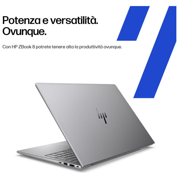 HP B72V0ET ZBook 8 G1i Workstation Mobile Argento 40,6 cm 16 pollici Intel Core Ultra 9 RAM 32GB SSD 1TB NVIDIA RTX 500 Ada Windows 11 Pro colore Argento