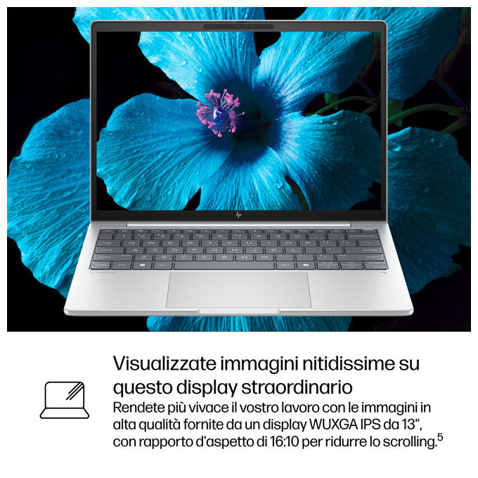 HP G1i Computer portatile 13.3'' Intel Core Ultra 5 16GB RAM 512GB SSD Windows 11 Pro Argenteo