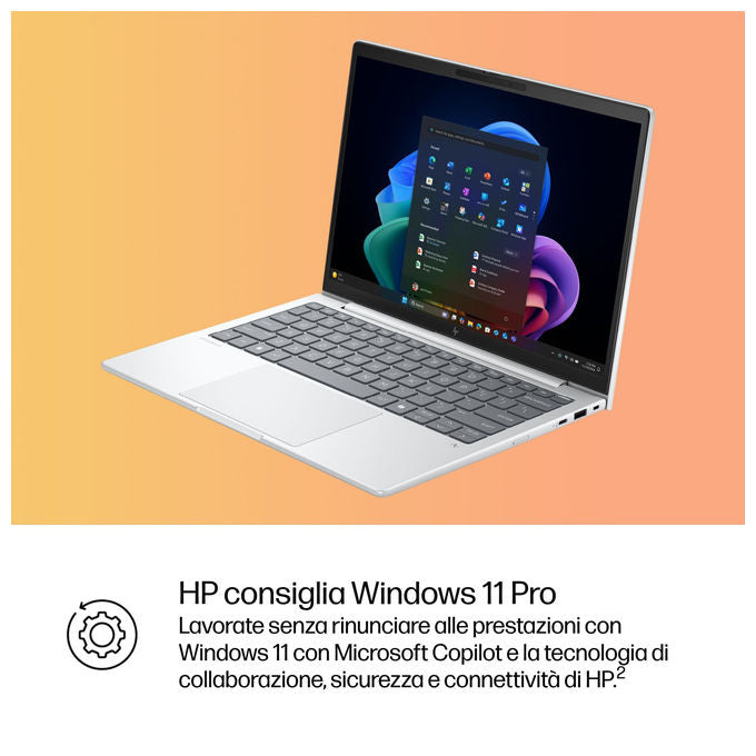 HP AD4K1ET EliteBook 8 G1a Personal Computer Portatile AMD Ryzen AI 7 350 32 GB 512 GB SSD 13.3 Pollici WUXGA Argento Windows 11 Pro colore Argento