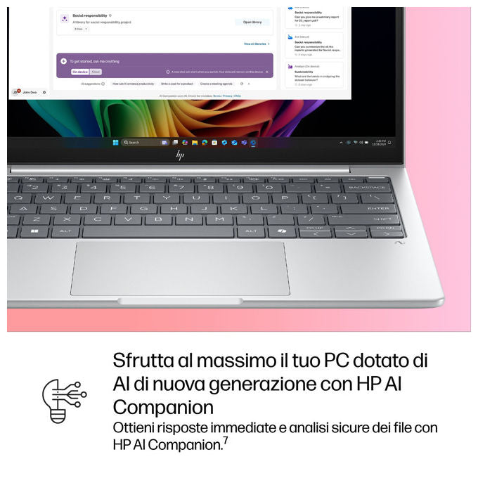 HP AD4K1ET EliteBook 8 G1a Personal Computer Portatile AMD Ryzen AI 7 350 32 GB 512 GB SSD 13.3 Pollici WUXGA Argento Windows 11 Pro colore Argento