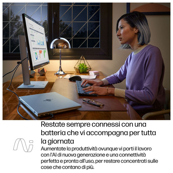 HP 9M4J2AT EliteBook 6 G1q Next Gen AI Copilot+ PC Portatile 14 pollici Argento Windows 11 Pro 32 GB RAM 512 GB SSD Wi-Fi 7
