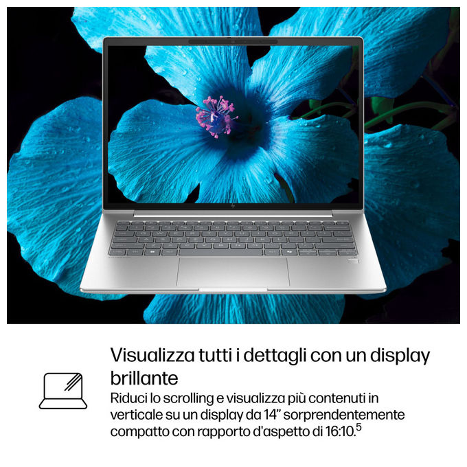 HP 9M4J2AT EliteBook 6 G1q Next Gen AI Copilot+ PC Portatile 14 pollici Argento Windows 11 Pro 32 GB RAM 512 GB SSD Wi-Fi 7