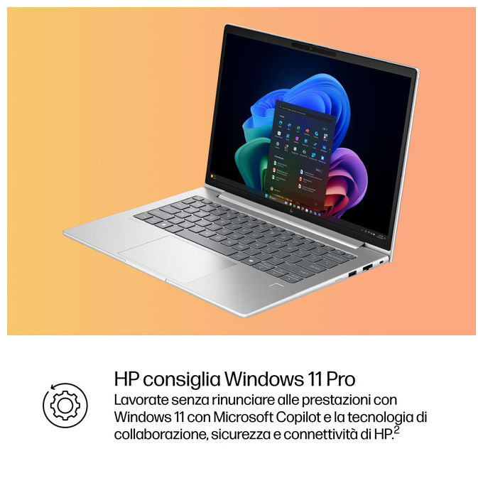 HP 9M4J2AT EliteBook 6 G1q Next Gen AI Copilot+ PC Portatile 14 pollici Argento Windows 11 Pro 32 GB RAM 512 GB SSD Wi-Fi 7