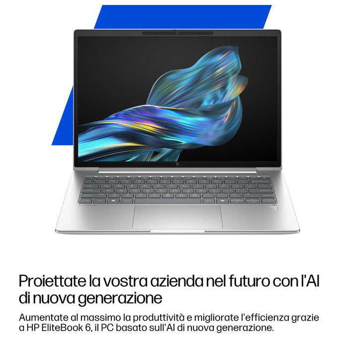 HP 9M4J2AT EliteBook 6 G1q Next Gen AI Copilot+ PC Portatile 14 pollici Argento Windows 11 Pro 32 GB RAM 512 GB SSD Wi-Fi 7