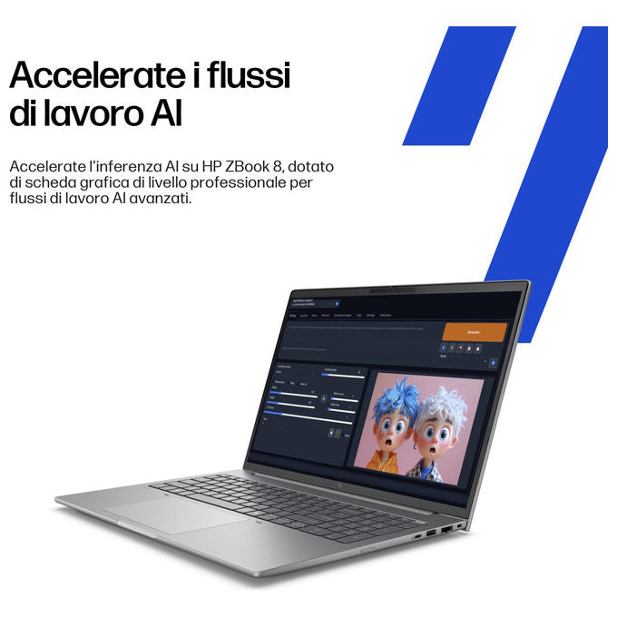 HP C8JC9ET ZBook 8 G1i Wolf Pro Security Edition Workstation mobile 14 Intel Core Ultra 7 255H 32GB RAM 1TB SSD NVIDIA RTX 500 Ada colore Argento Windows 11 Pro