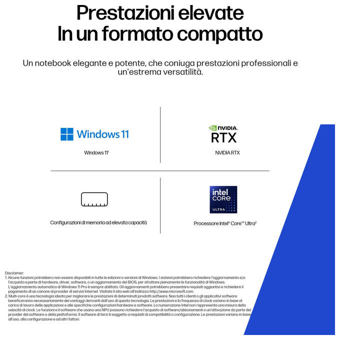 HP C8JC9ET ZBook 8 G1i Wolf Pro Security Edition Workstation mobile 14 Intel Core Ultra 7 255H 32GB RAM 1TB SSD NVIDIA RTX 500 Ada colore Argento Windows 11 Pro