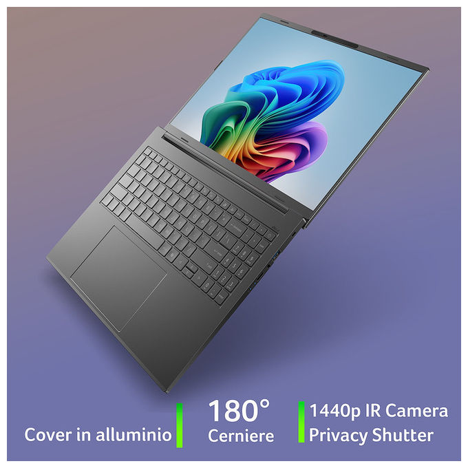 Acer A16-11M-X8E6 ASPIRE 16 AI Computer portatile Snapdragon XQualcomm Adreno Windows 11 Home Grigio