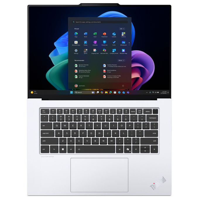 Lenovo 21Q60069IX ThinkPad X9-15 Gen 1 Aura Edition Notebook 15.3'' OLED Touch 2.8K Intel Core Ultra 7 258V 32 GB RAM 1 TB SSD NVMe Wi-Fi 7 Windows 11 Pro colore Bianco