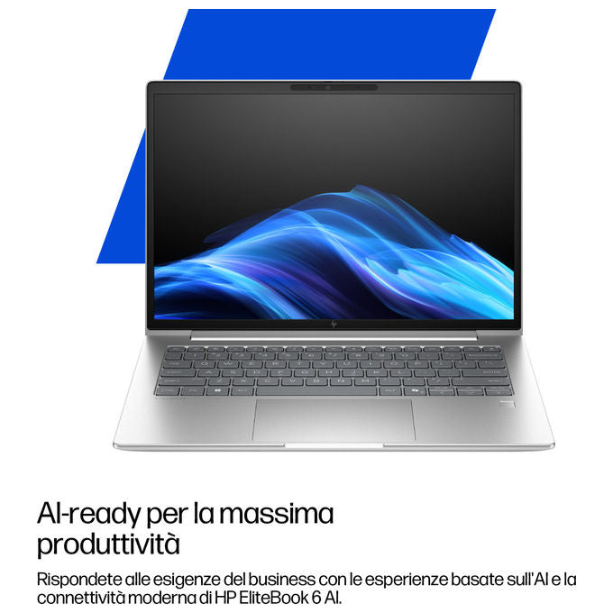 HP D4DV3AT EliteBook 6 G1i Notebook Intel Core Ultra 5 225U 14 pollici 24 GB DDR5 512 GB SSD Wi-Fi 7 Windows 11 Pro colore Argento