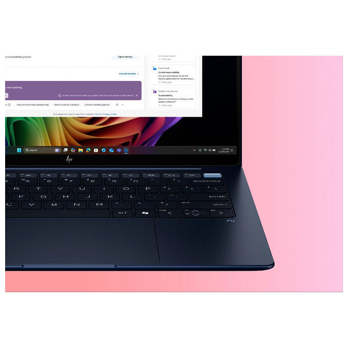 HP D6YJ6AT EliteBook Ultra G1i Notebook 14'' Intel Core Ultra 7 258V 32GB RAM 1TB SSD 2.8K Touchscreen Wi-Fi 7 Windows 11 Pro colore Blu