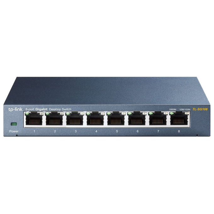 TP-Link TL-SG108 Switch 8 Porte Gigabit Ethernet Metallo Nero
