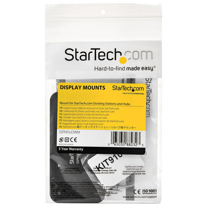 StarTech.com SSPMSUDWM Staffa Montaggio Docking Station Acciaio colore Nero